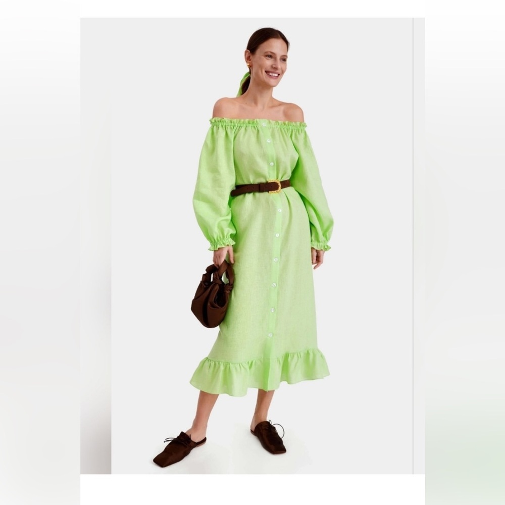 Sleeper Linen Loungewear Dress in Lime Sz 1 worn once
